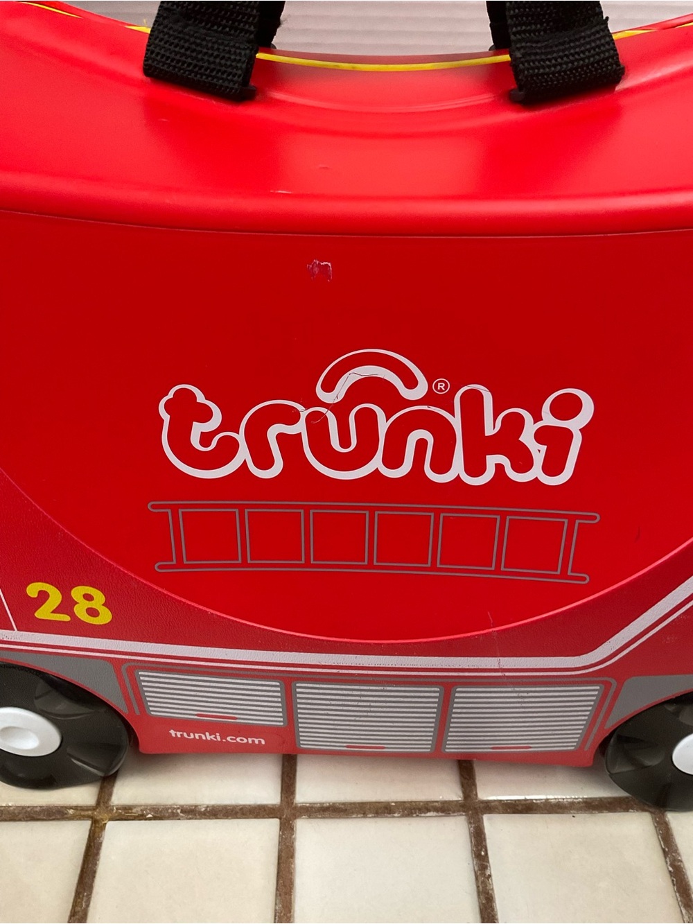 Red Ride-On Fire Engine Suitcase for Kids - Picture 5 of 9
